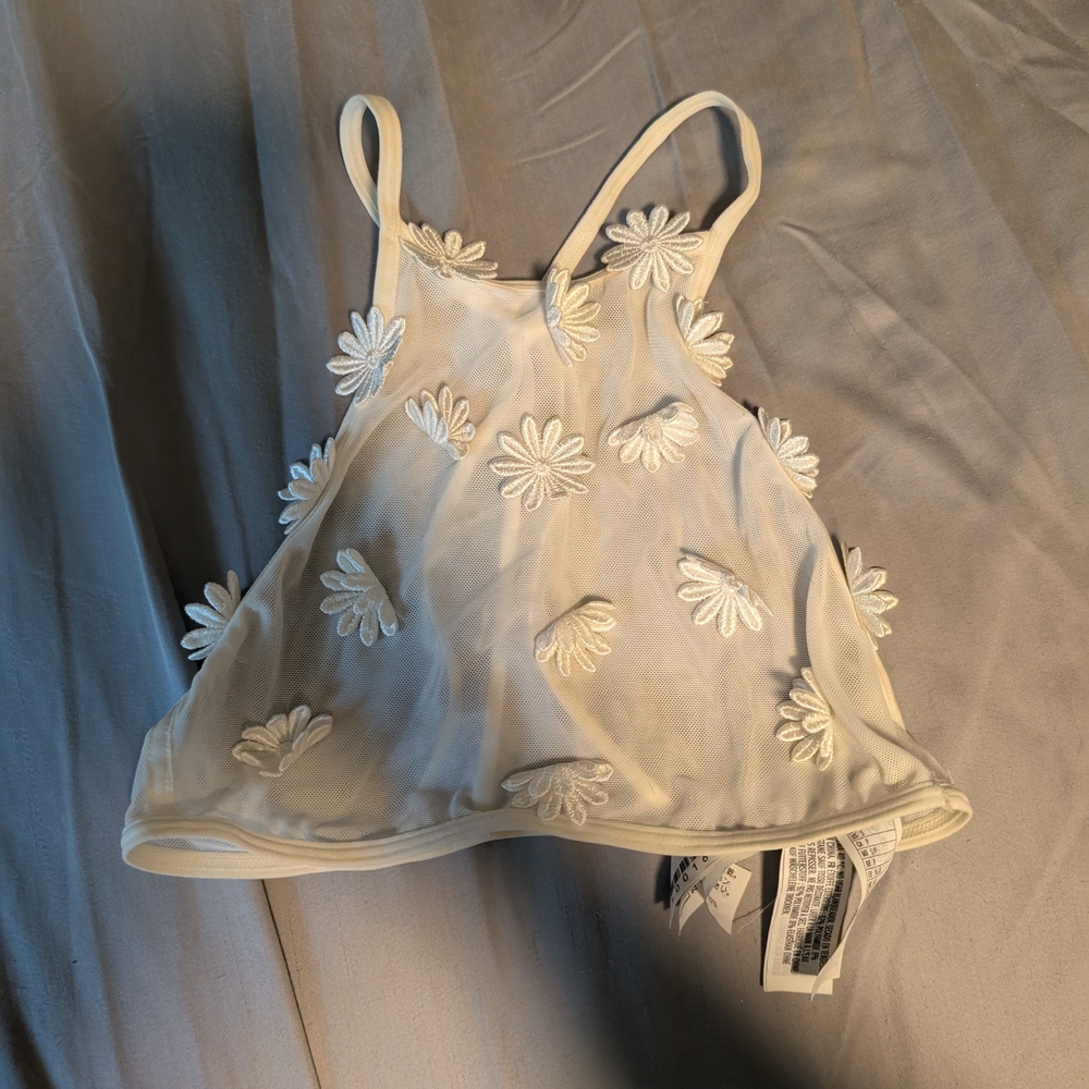 Forever 21 Cream Mesh Top